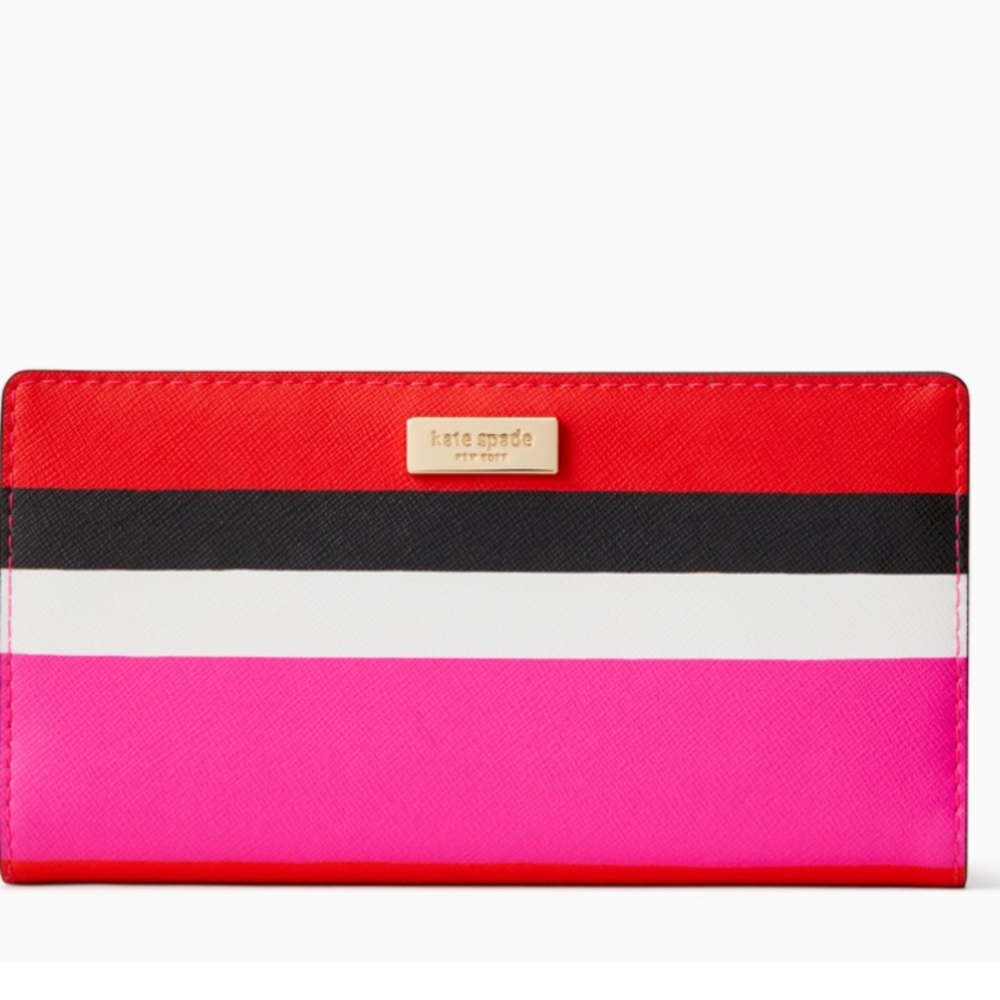 Kate Spade Limited Edition Discontinued Laurel Way Bonita Stripe Stacy Wallet.